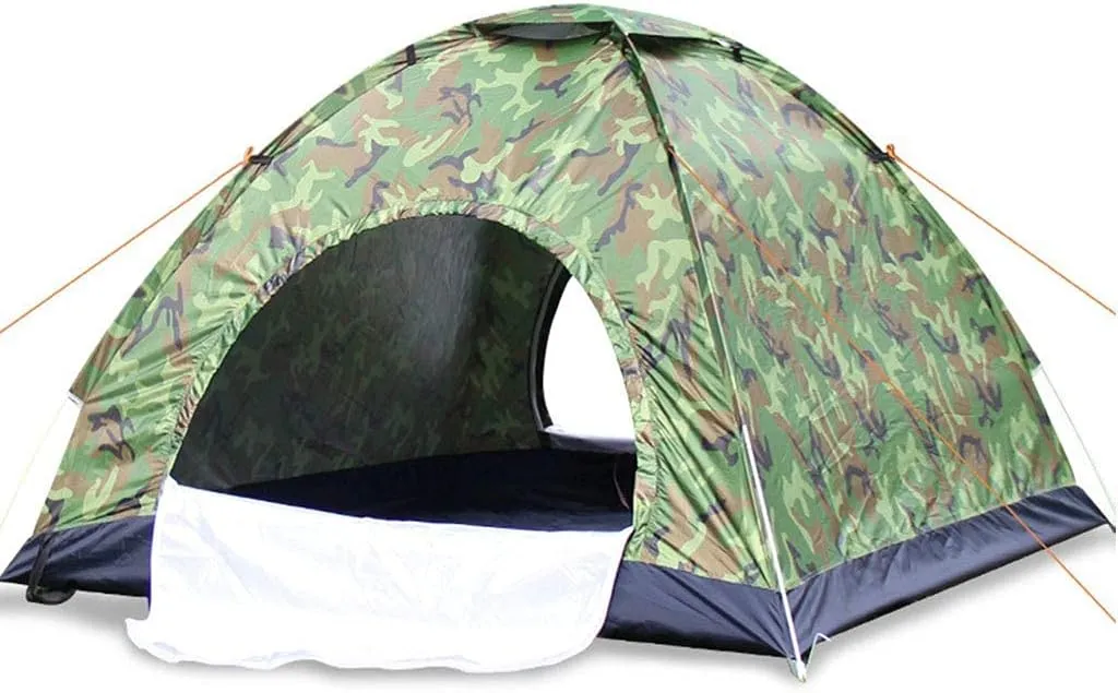 Automatic Pop-Up Camping Tent,3-4 Person Dome Tent,Rain and Sun Protection,Ventilation and Protection,Super Tough Fiber Support Pole,Large Family Tent for Family Outdoor Camping,Camoufl