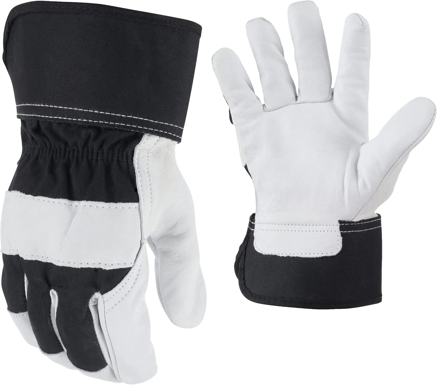 AWP Enhanced Comfort Work Gloves with Goatskin Leather Palms for Men and Women, Made with Genuine Cowhide Leather, Large