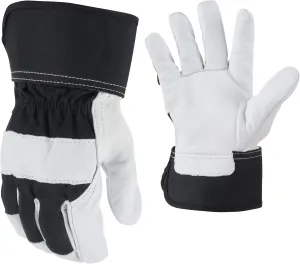 AWP Enhanced Comfort Work Gloves with Goatskin Leather Palms for Men and Women, Made with Genuine Cowhide Leather, Large