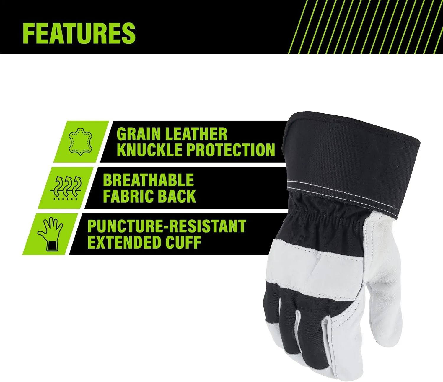 AWP Enhanced Comfort Work Gloves with Goatskin Leather Palms for Men and Women, Made with Genuine Cowhide Leather, Large