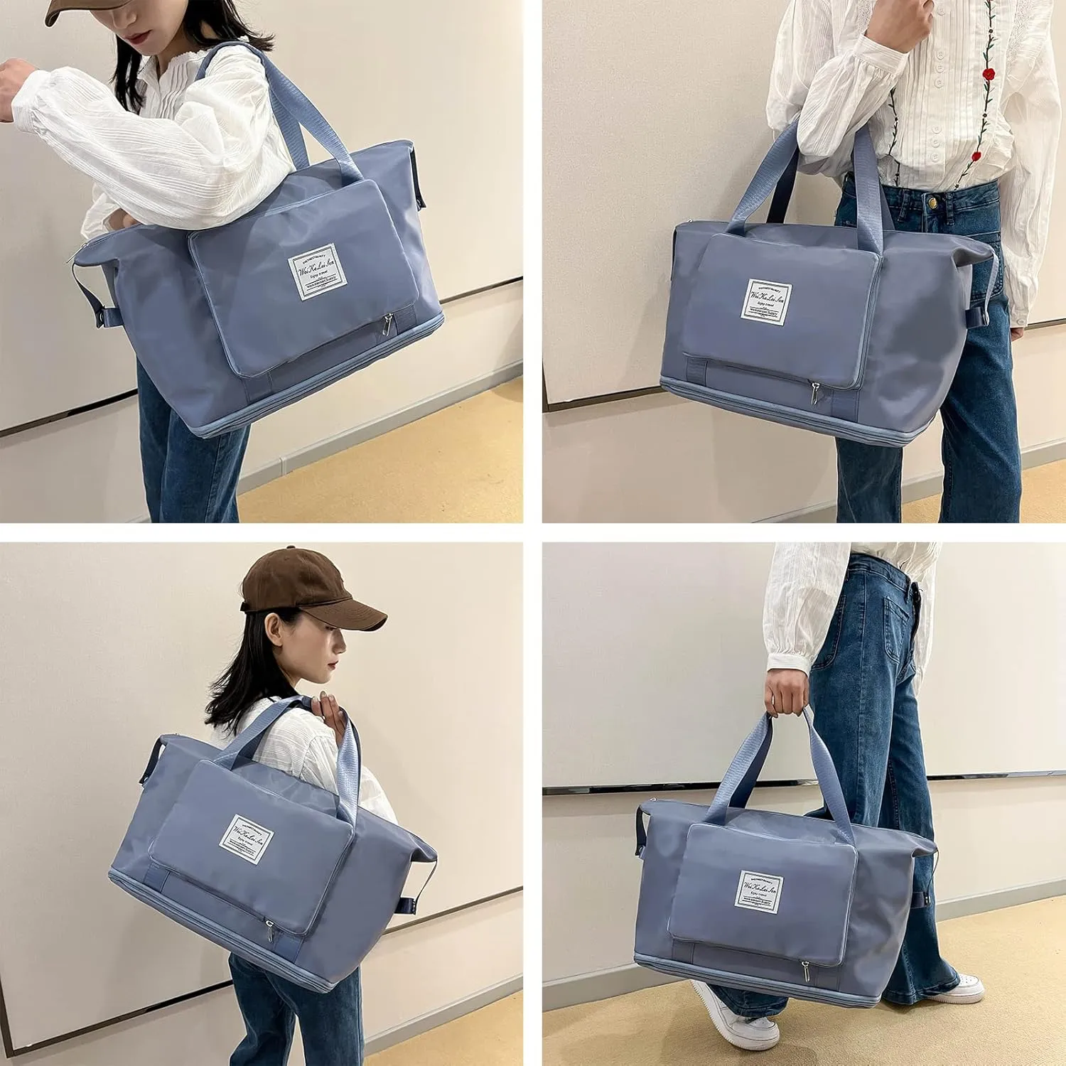 AYWVRBST King Large Capacity Folding Travel Bag,Gift,Dry and Wet Separation Multifunctional Sports Shoulder Bag, Foldable