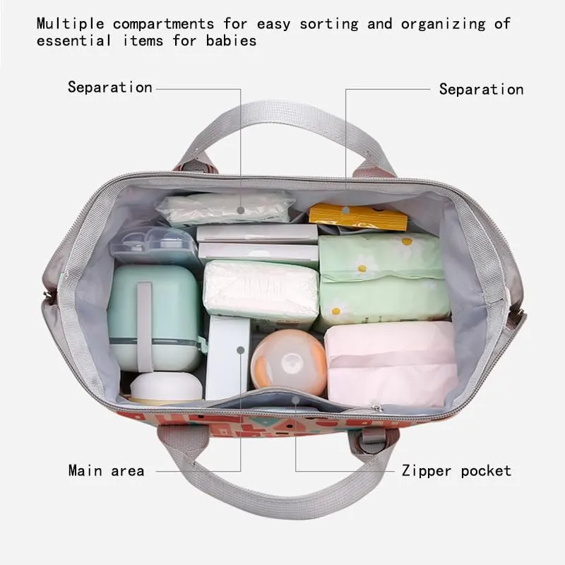 Baby Diaper Bag Large Shoulder Tote Organizer for Girls Cute Newborn Hospital Dad Mom Travel Nursery Handbag