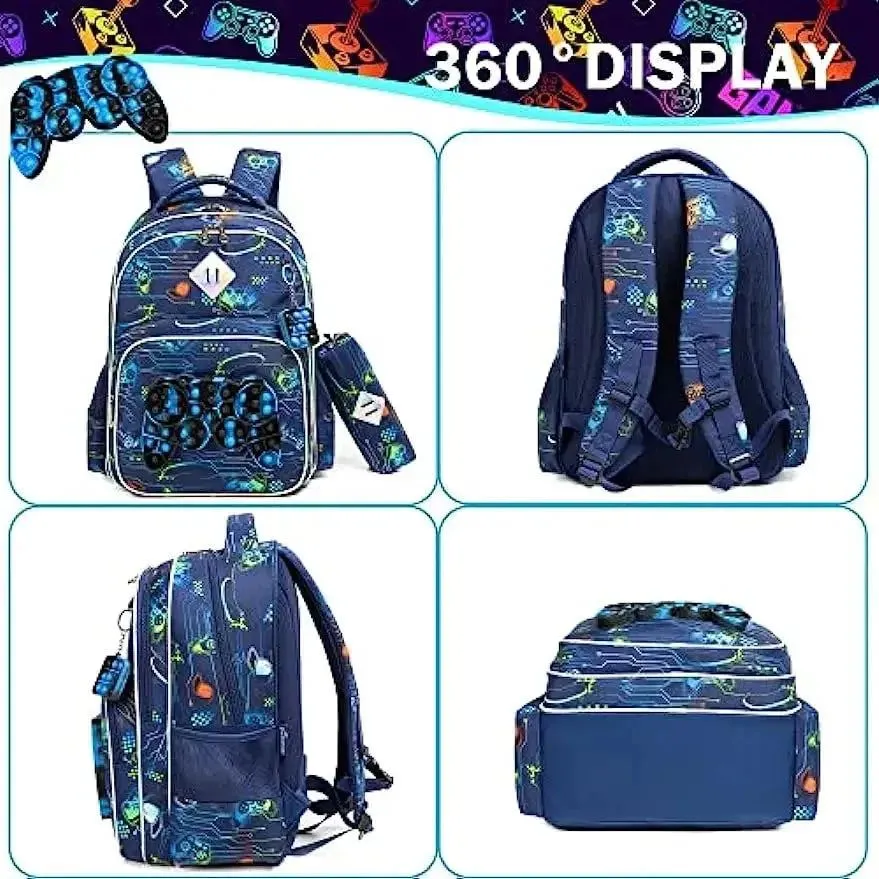 Backpack for Boys School Bag with Lunch Box for Elementary Kindergarten Kids Backpack Set for Boys School Backpack
