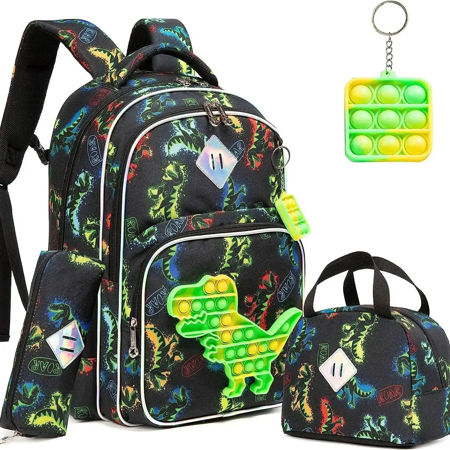 Backpack for Boys School Bag with Lunch Box for Elementary Kindergarten Kids Backpack Set for Boys School Backpack