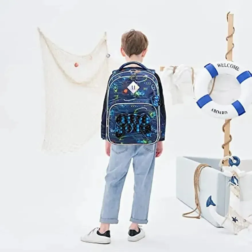 Backpack for Boys School Bag with Lunch Box for Elementary Kindergarten Kids Backpack Set for Boys School Backpack