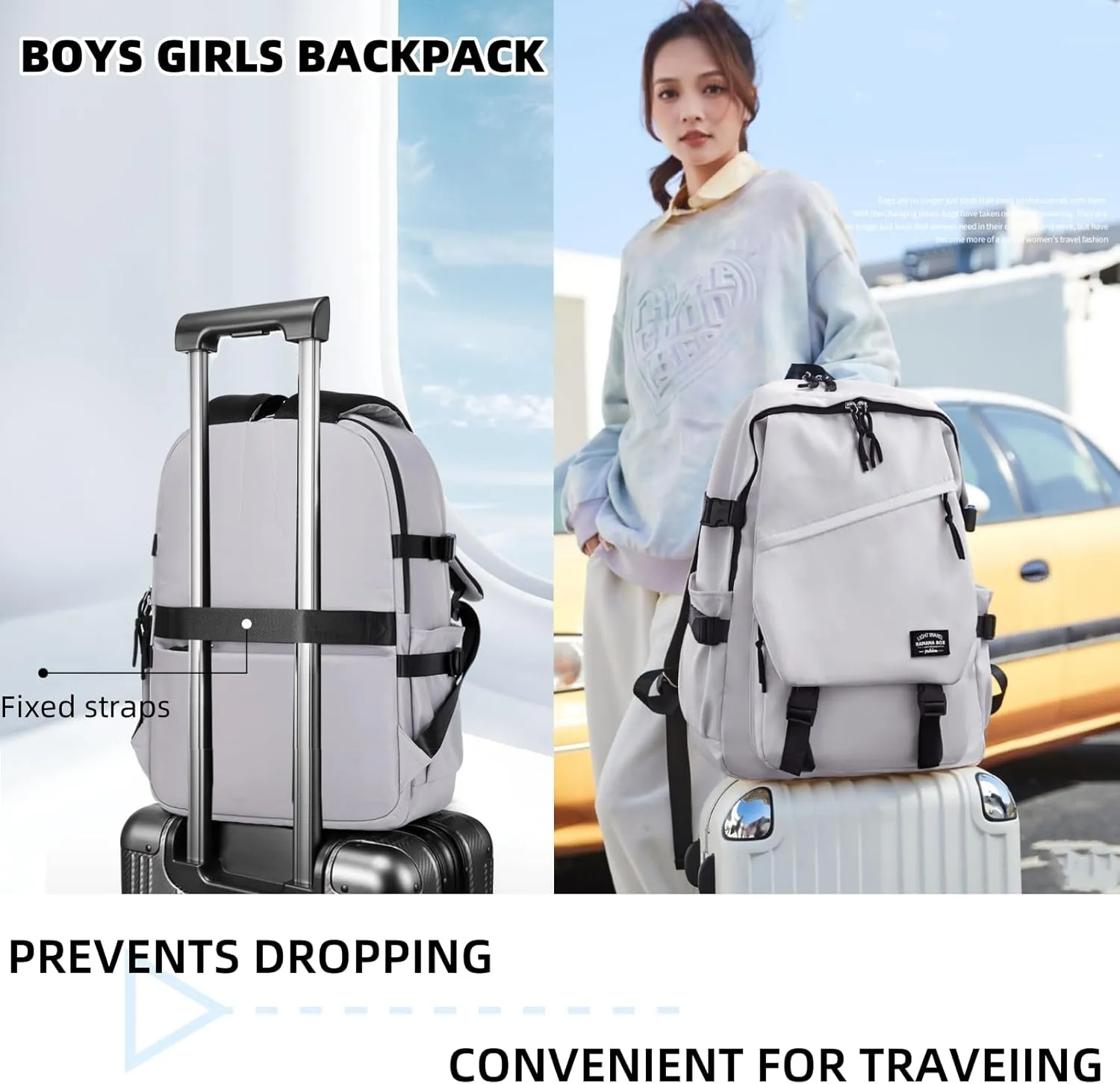 Backpack for School, Bookbag for Teen Middle School Bag for Girls Boys Large Capacity Travel Daypack