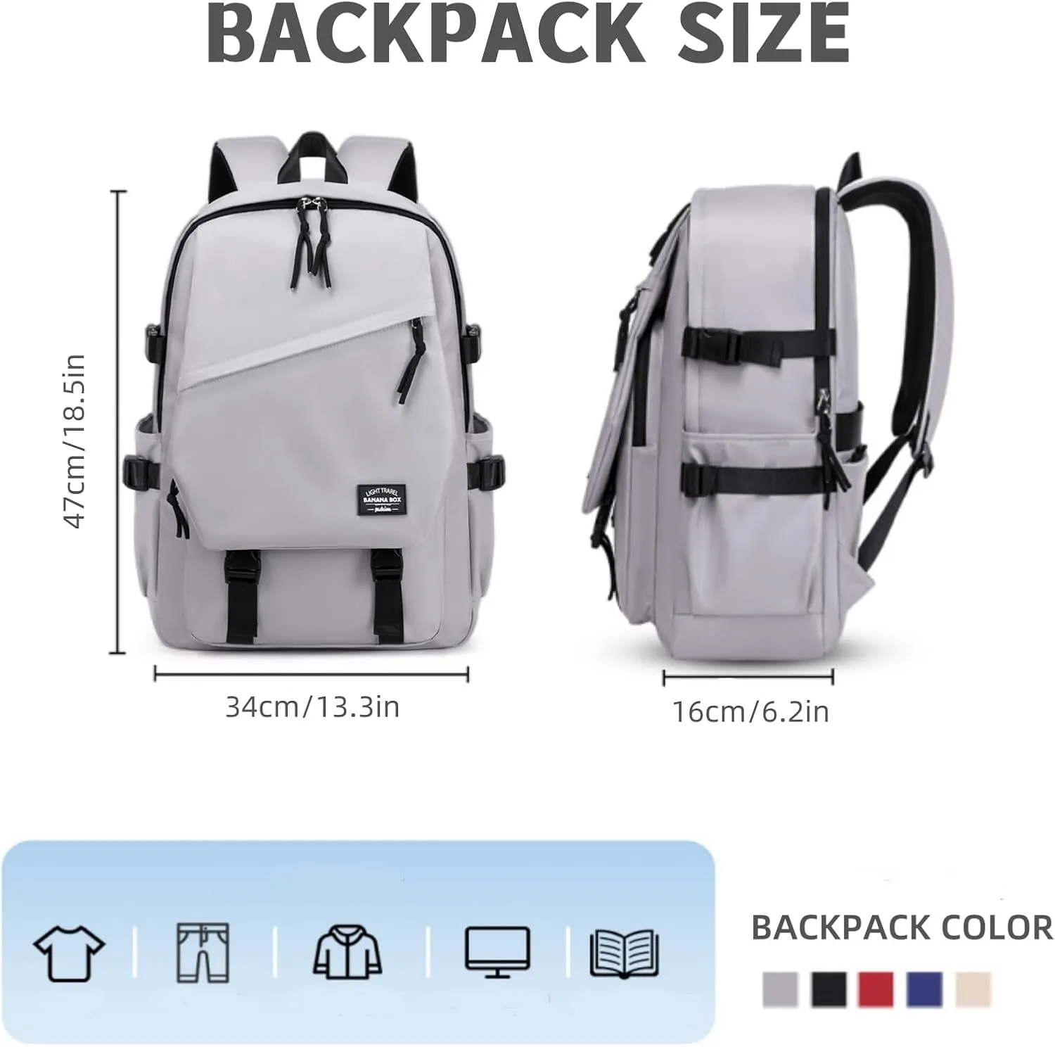 Backpack for School, Bookbag for Teen Middle School Bag for Girls Boys Large Capacity Travel Daypack