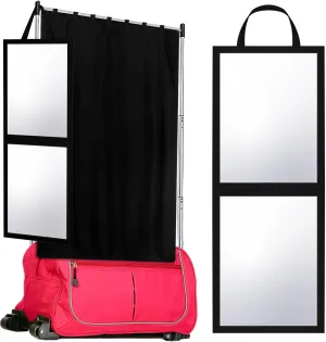 Backstage Hanging Mirror and Privacy Changing Curtain for Dance Bag Suitcase Set of 2 Portable Changing Room Travel Foldable Mirror Competition Dance Bag Accessories