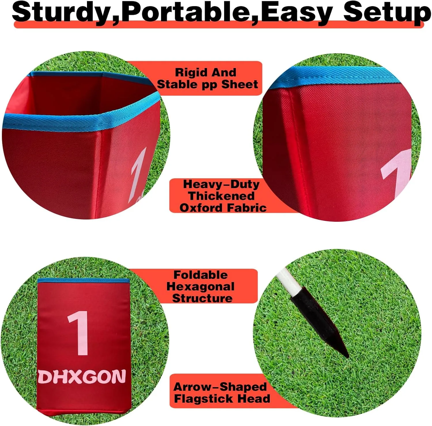 Backyard Golf Game with 2 Clubs, Portable 6 Hole Golf Course for Golf Practice Game, Outdoor Yard Golf Chipping Game for Family and Adults, Beach, Park, Lawn, Field Day Reunion Party Games
