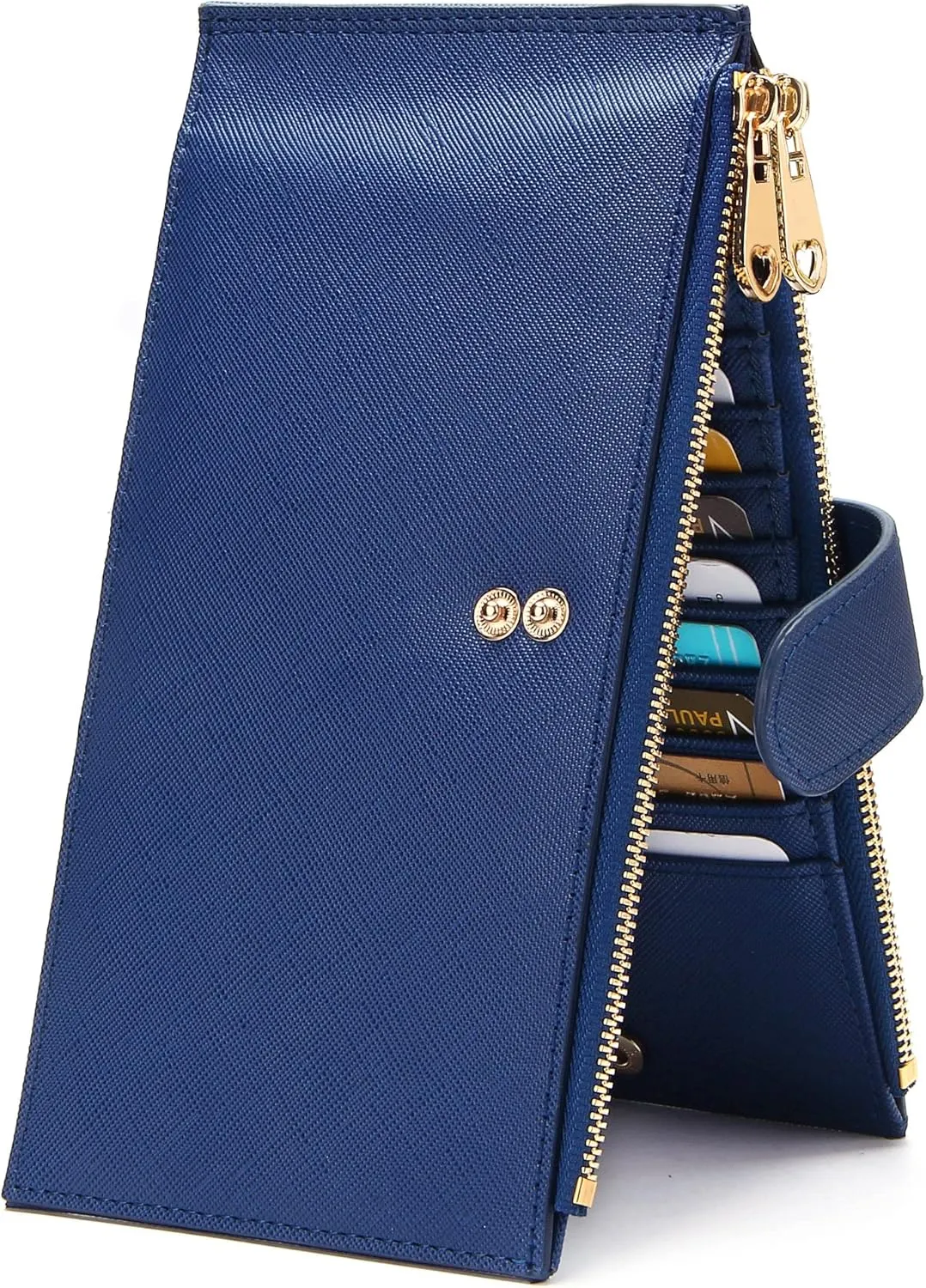 Badiya Womens Wallet RFID Blocking Bifold Multi Card Holder Wallets Large Capacity Cellphone Purse with Zipper Pocket Gift