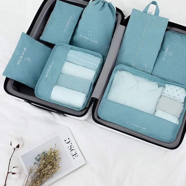Bag Clothing 2019 Waterproof for Travel 7PCS/set Clothes Men Portable High Shoe Luggage Intelligent Packing Smart Cube Set quality Women Organizer