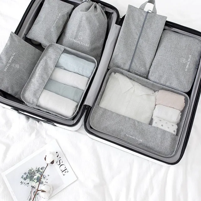 Bag Clothing 2019 Waterproof for Travel 7PCS/set Clothes Men Portable High Shoe Luggage Intelligent Packing Smart Cube Set quality Women Organizer