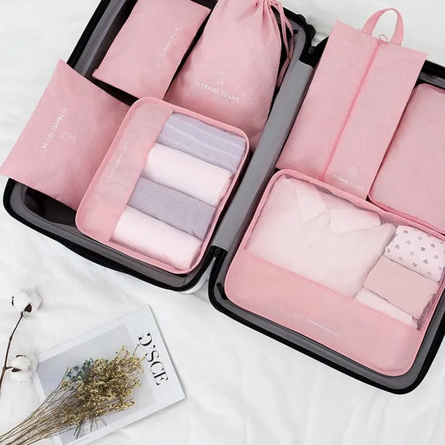 Bag Clothing 2019 Waterproof for Travel 7PCS/set Clothes Men Portable High Shoe Luggage Intelligent Packing Smart Cube Set quality Women Organizer