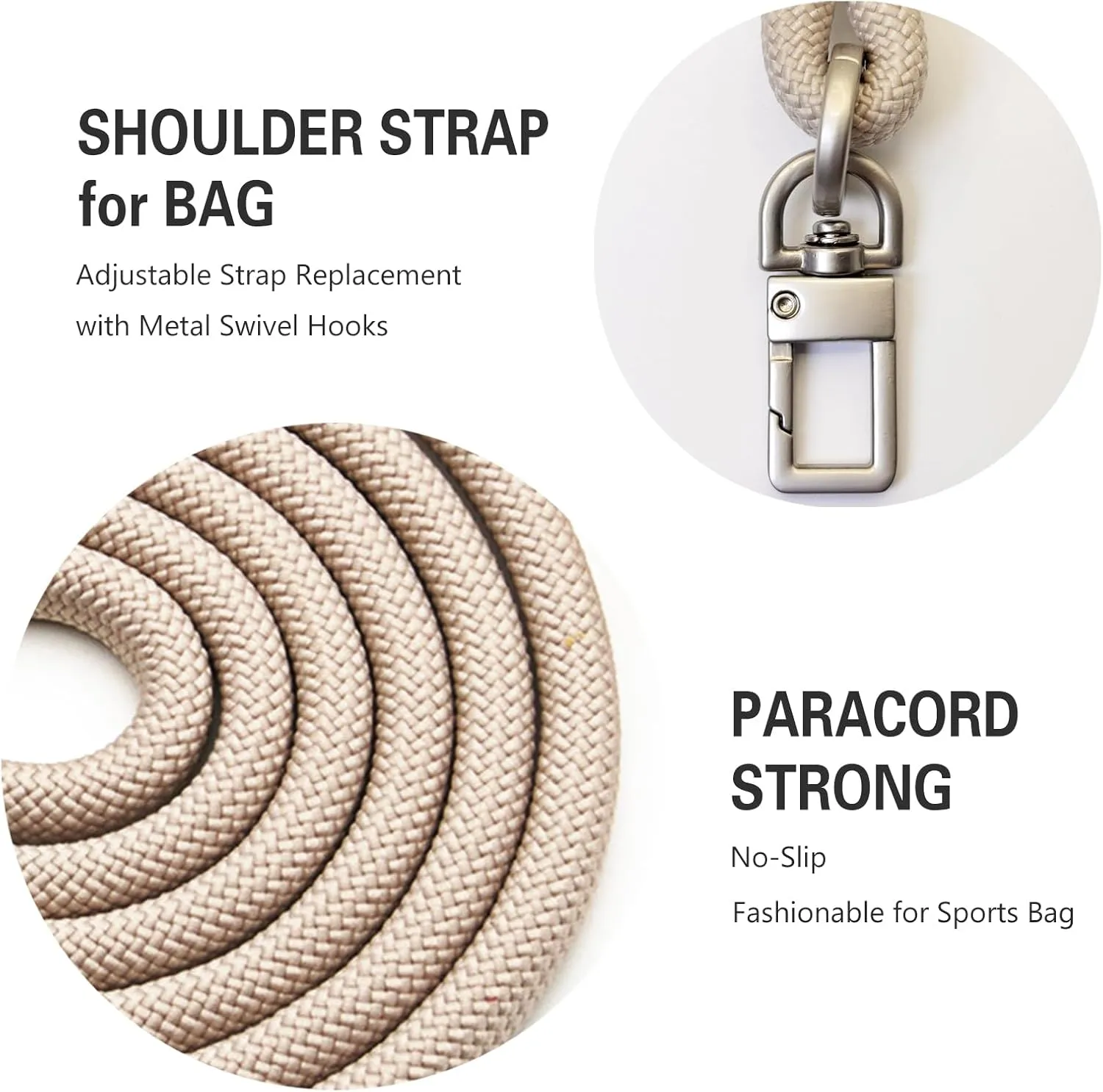 Bag Strap Crossbody Adjustable Shoulder Bag Strap Replacement Paracord Straps for Canvas/Sport Bag for Outdoor