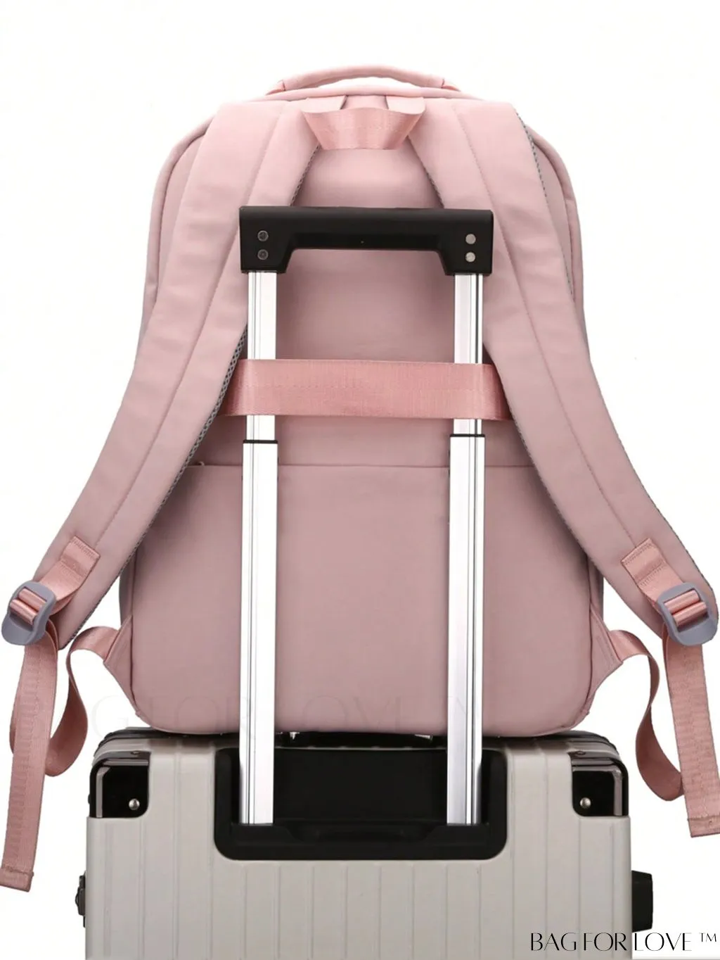 BagForLove - Classic Backpack with Letter Patch, Cartoon Rabbit, Star Pattern, Zipper, and Coin Purse