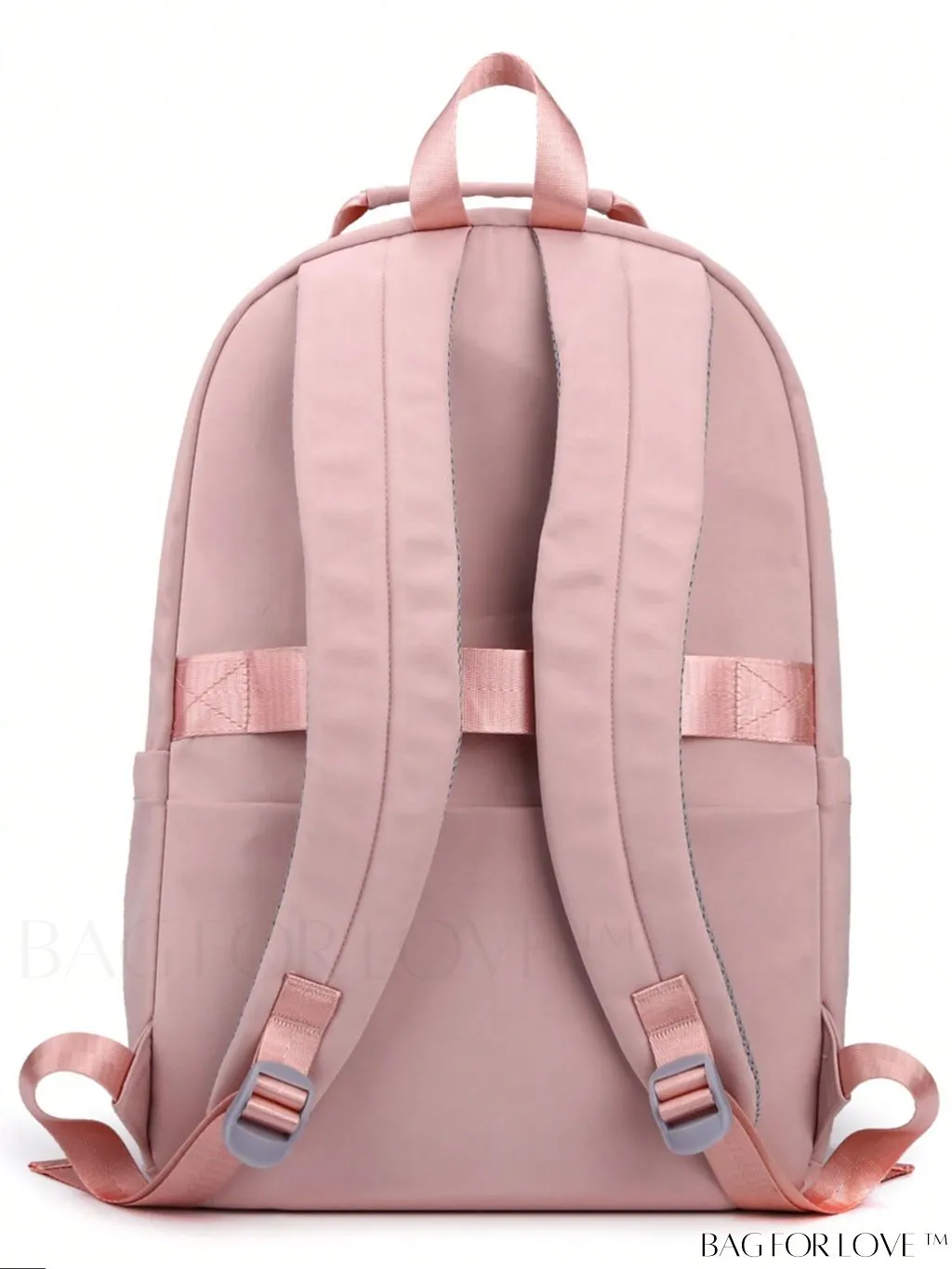 BagForLove - Classic Backpack with Letter Patch, Cartoon Rabbit, Star Pattern, Zipper, and Coin Purse