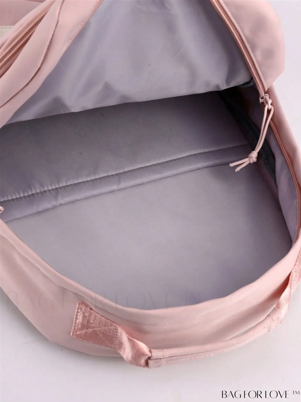 BagForLove - Classic Backpack with Letter Patch, Cartoon Rabbit, Star Pattern, Zipper, and Coin Purse
