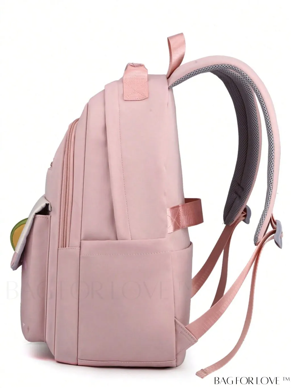 BagForLove - Classic Backpack with Letter Patch, Cartoon Rabbit, Star Pattern, Zipper, and Coin Purse