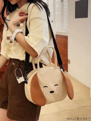 BagForLove - Nylon Circle Bag with Cute Dog Pattern and Cartoon Ear Decoration