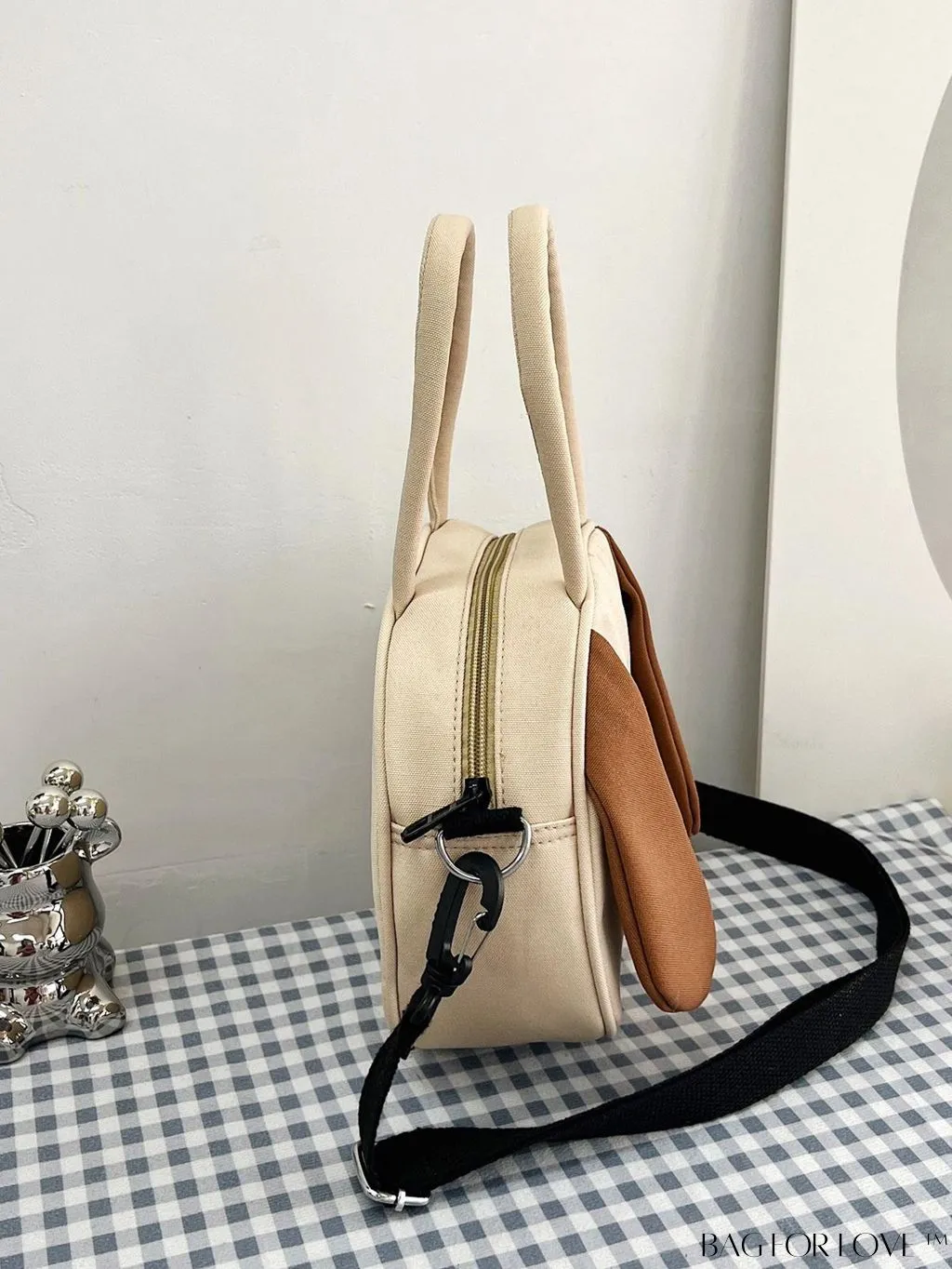 BagForLove - Nylon Circle Bag with Cute Dog Pattern and Cartoon Ear Decoration
