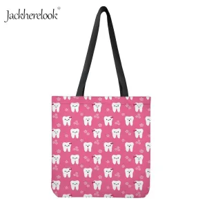 Bags Bag Shoulder Print Bags for Tooth Dental Daily Shopping Women Handbag Canvas Bag Equipment Totes Beach Limited-edition offer Design Full collection Lady's Hand