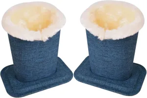 Baitaihem Pack of 2 Plush Lined Eyeglasses Holder Stand Protective Glasses Case For Desks Or Nightstands