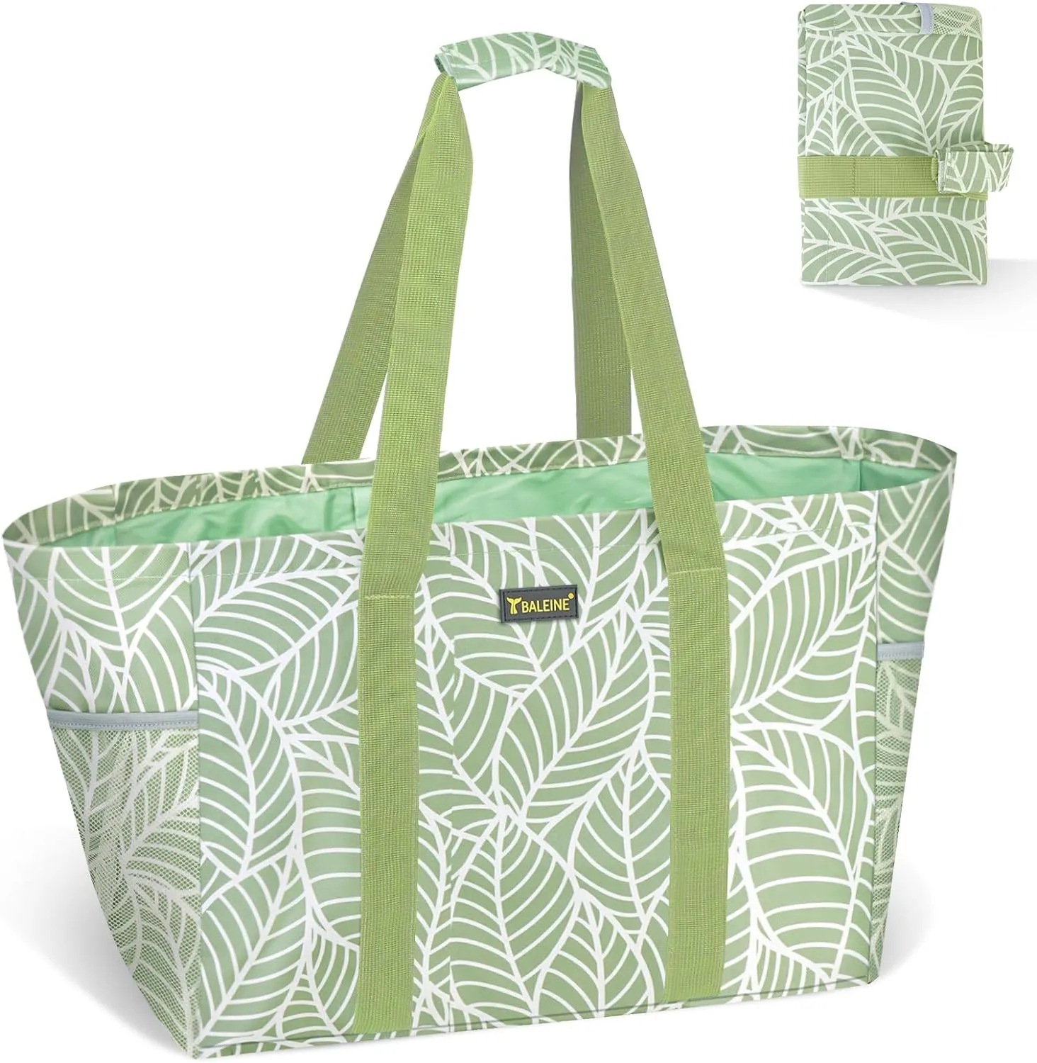 BALEINE Soft 9 Gallon Extra Large Utility Tote, Foldable Reusable Storage Bag (Antique Foliage)