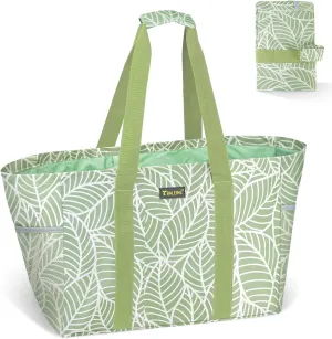 BALEINE Soft 9 Gallon Extra Large Utility Tote, Foldable Reusable Storage Bag (Antique Foliage)