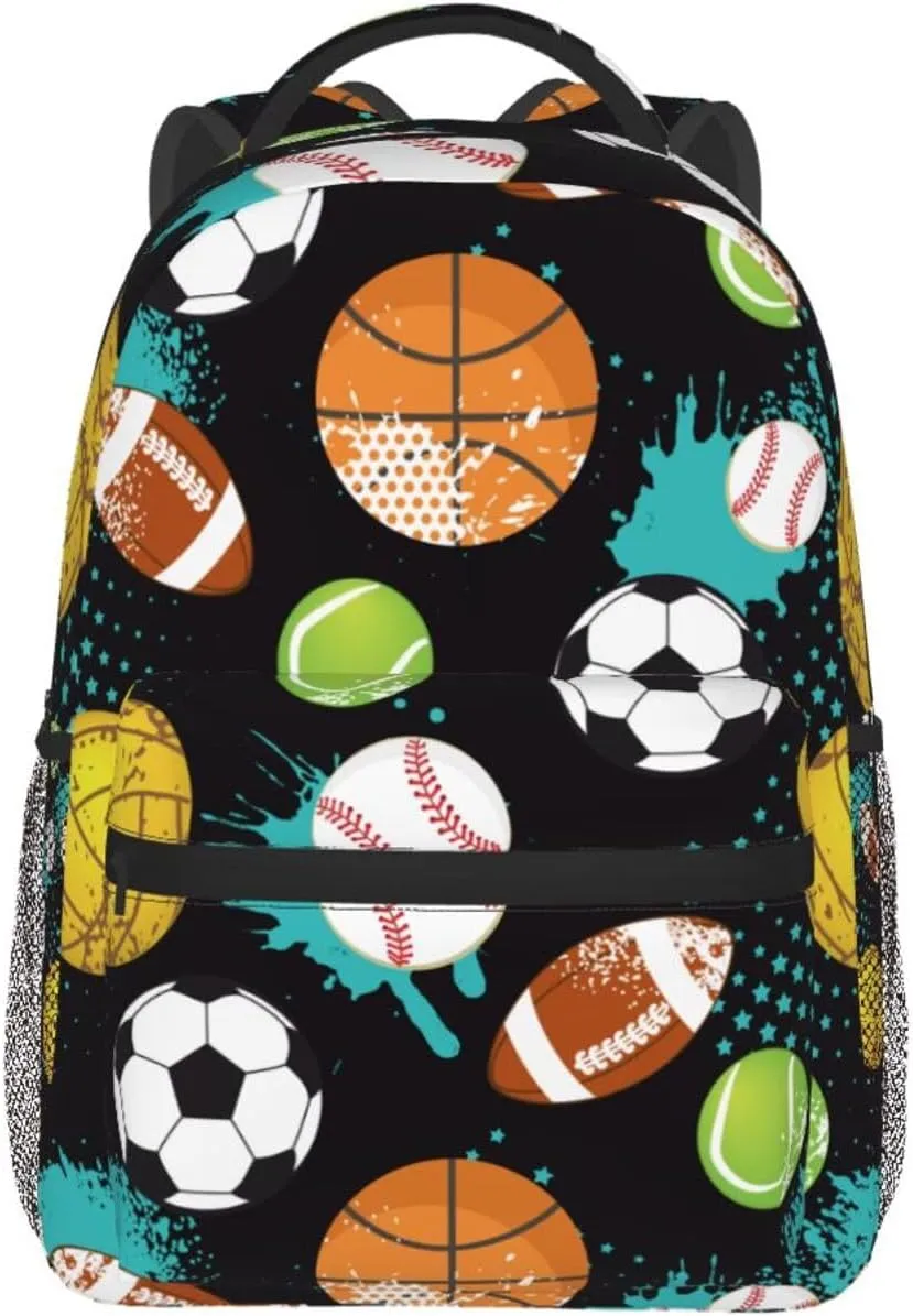 Ball Boy Cartoon Sport Backpack For School Laptop Bags Bookbag Big Casual Daypack For Student Girls Boys Kids Teens Travel Sports Work