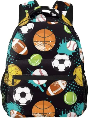 Ball Boy Cartoon Sport Backpack For School Laptop Bags Bookbag Big Casual Daypack For Student Girls Boys Kids Teens Travel Sports Work