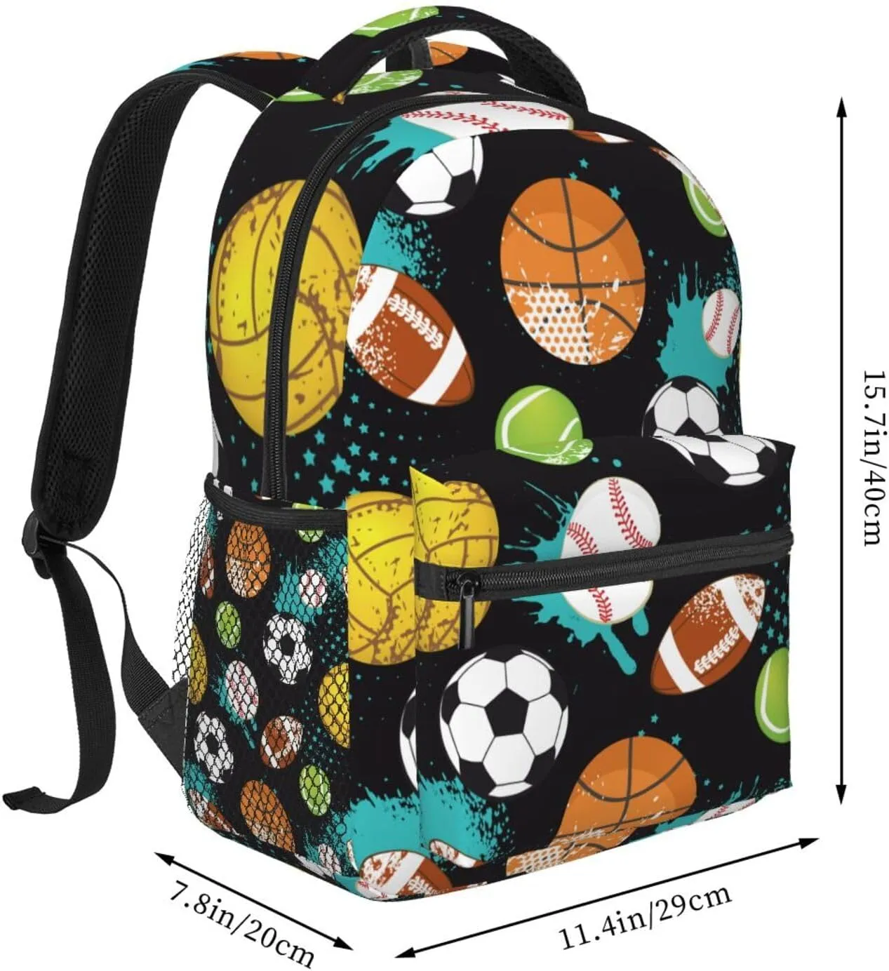 Ball Boy Cartoon Sport Backpack For School Laptop Bags Bookbag Big Casual Daypack For Student Girls Boys Kids Teens Travel Sports Work