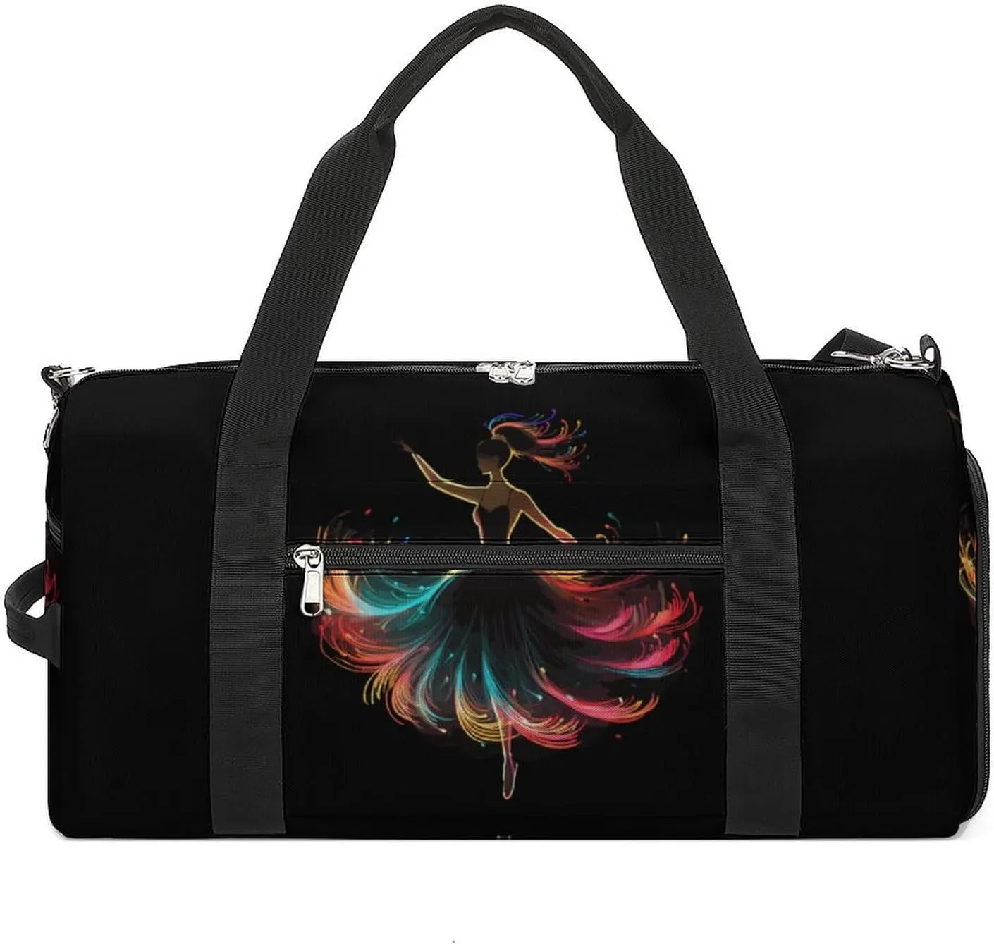 Ballerina Dancing Print Sports Gym Bag for Men Women Travel Duffel Bag with Shoulder Strap