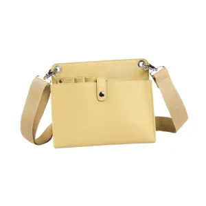 Barber Hair Scissor Shears Bag Organizer PU Leather Detachable Shoulder Belt Adjustable Shoulder Strap for Pet Grooming, Yellow
