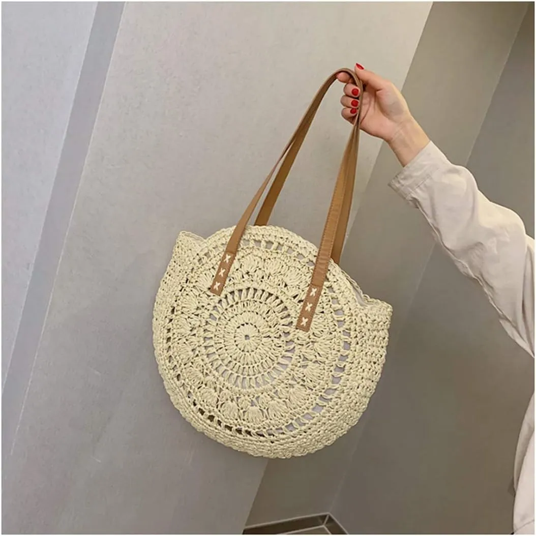 Beach Bags for Women Straw Bag Vacation Summer Large Foldable Straw Beach Bag Tote Woven Shoulder Purse Handbag Beach Gifts