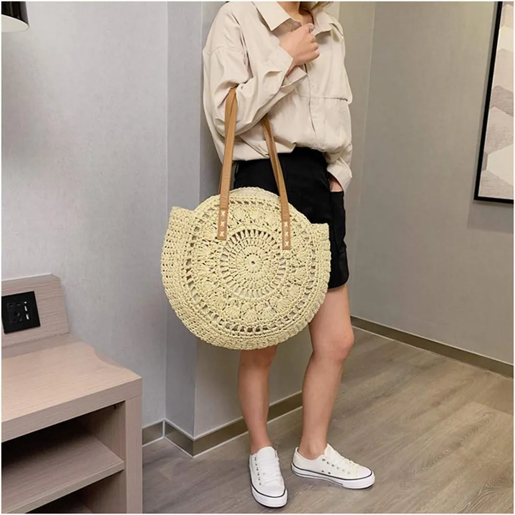 Beach Bags for Women Straw Bag Vacation Summer Large Foldable Straw Beach Bag Tote Woven Shoulder Purse Handbag Beach Gifts