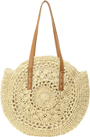 Beach Bags for Women Straw Bag Vacation Summer Large Foldable Straw Beach Bag Tote Woven Shoulder Purse Handbag Beach Gifts