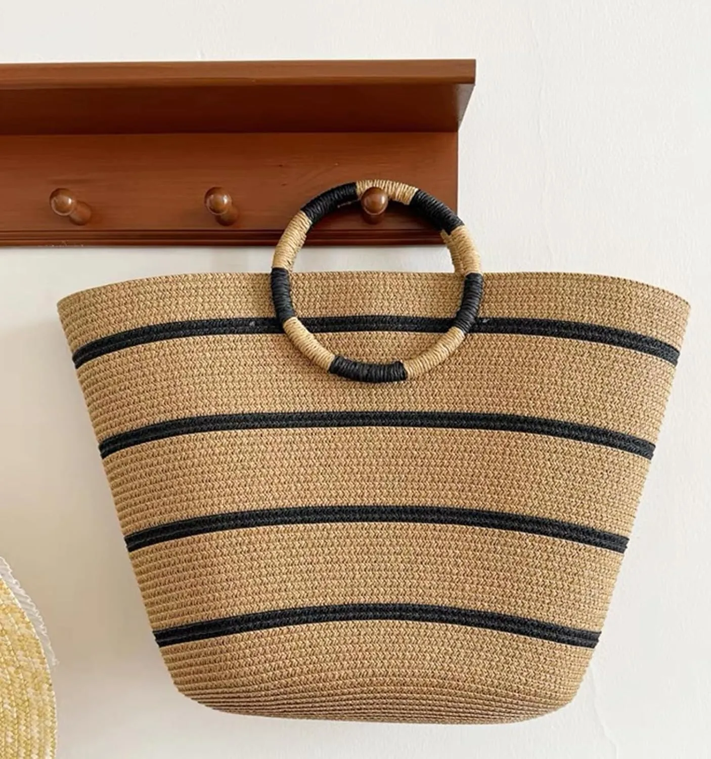Beach Bags for Women Straw Tote Bag Summer Beach Bag Large Woven Straw Bag for Beach Vacation Holiday