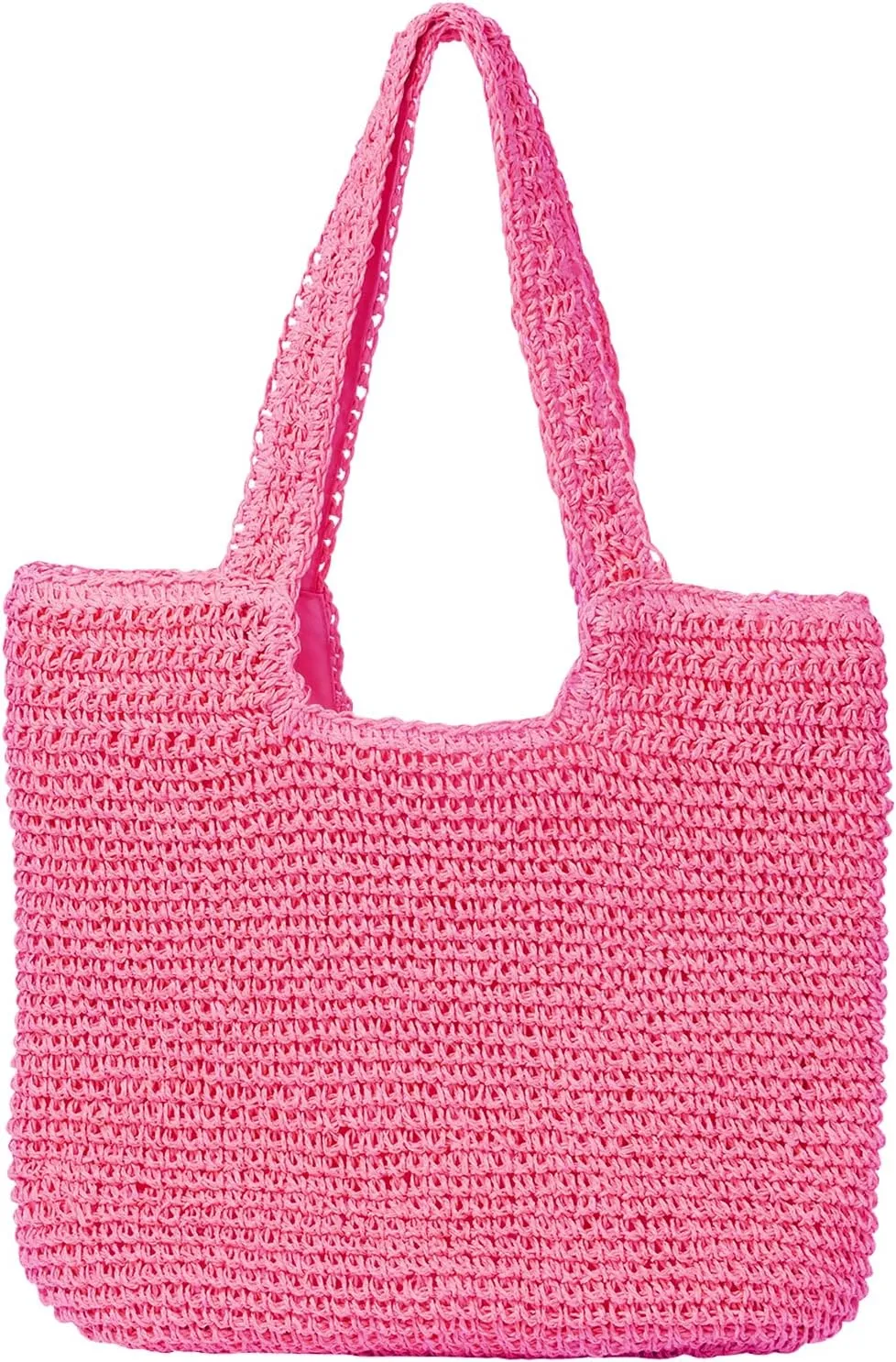 Beach Bags for Women - Summer Soft Large Woven Shoulder Purse Handbag, Beach Tote Straw Bag for Summer Vacation