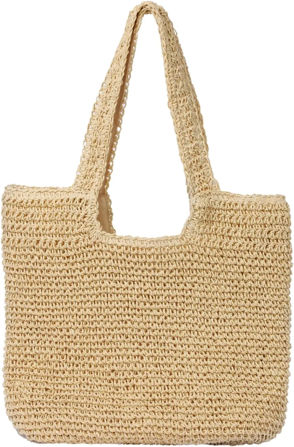 Beach Bags for Women - Summer Soft Large Woven Shoulder Purse Handbag, Beach Tote Straw Bag for Summer Vacation