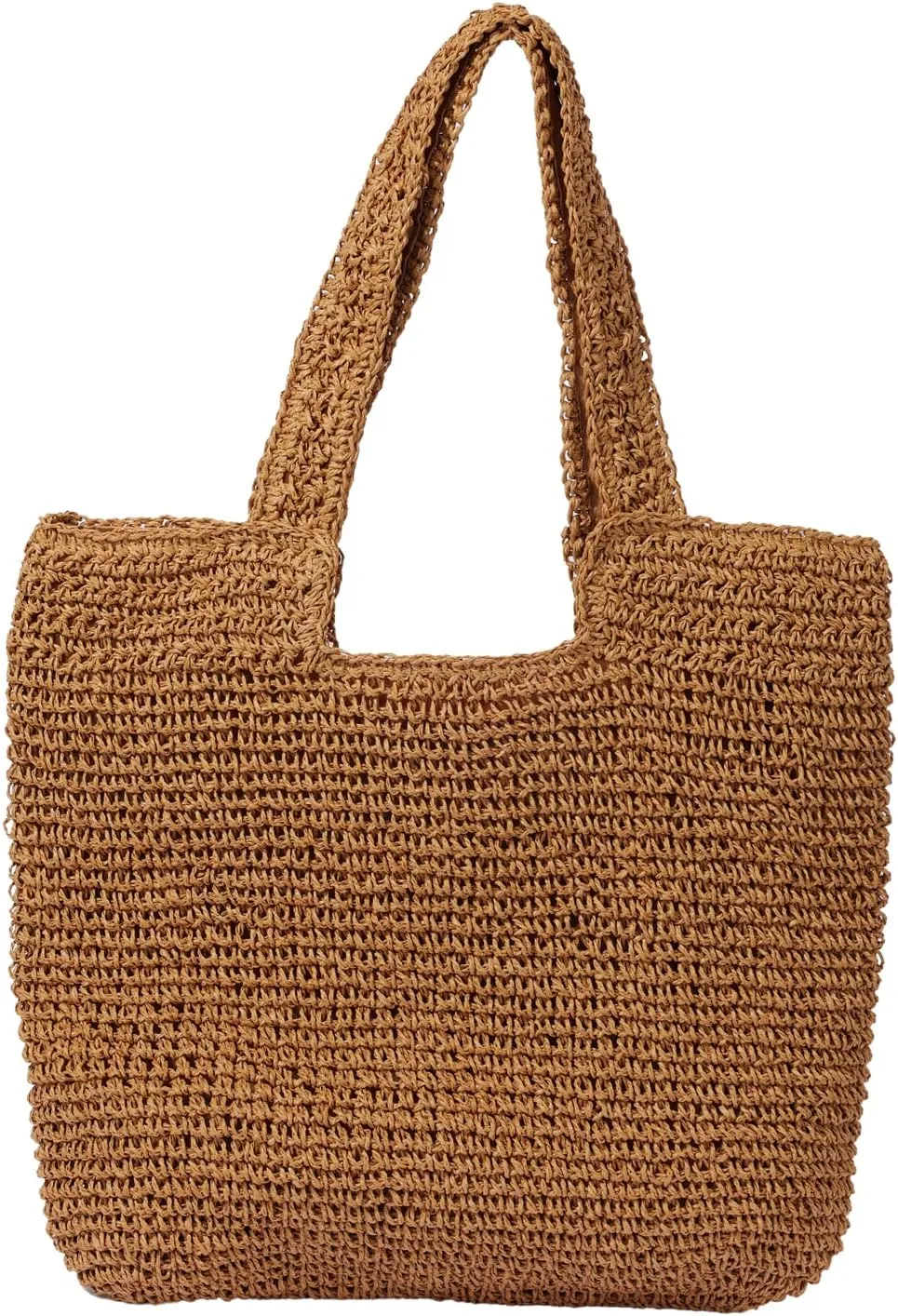 Beach Bags for Women - Summer Soft Large Woven Shoulder Purse Handbag, Beach Tote Straw Bag for Summer Vacation
