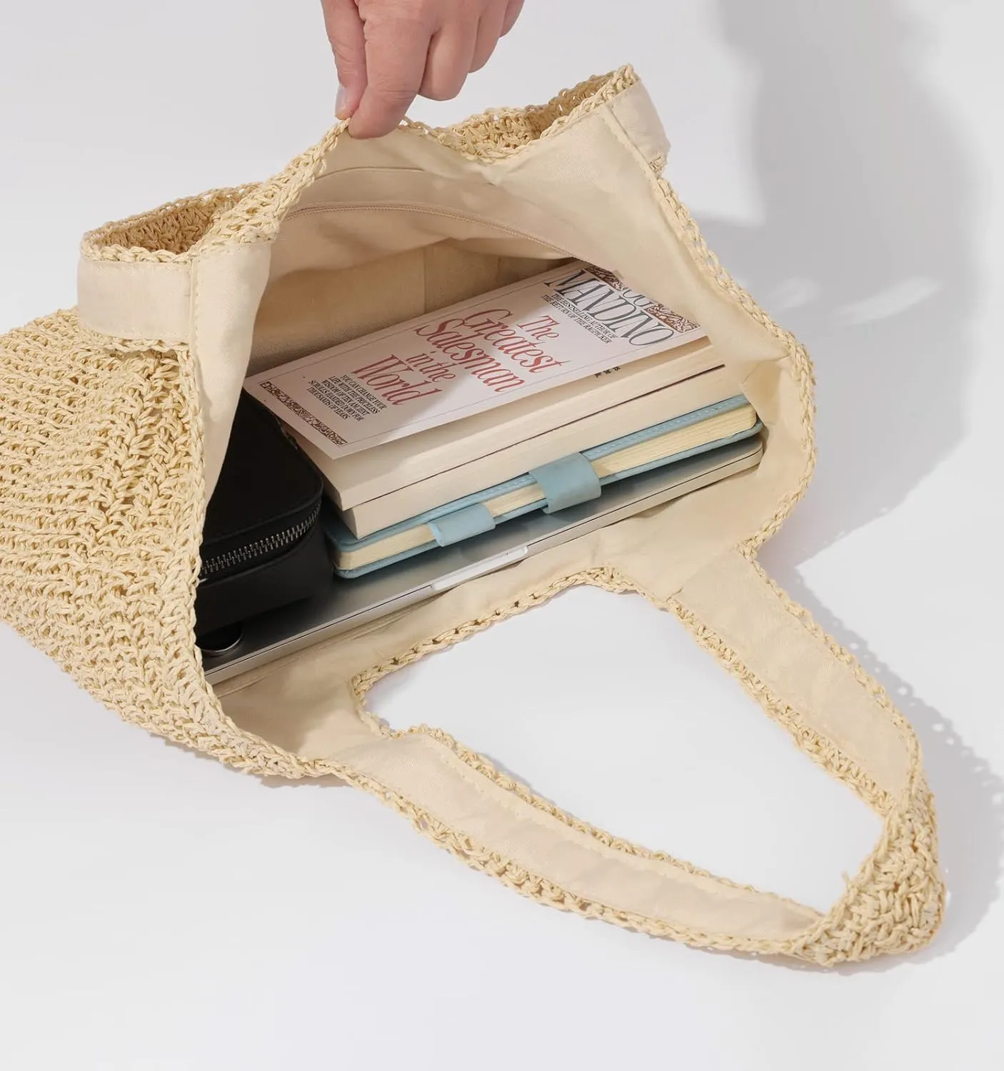 Beach Bags for Women - Summer Soft Large Woven Shoulder Purse Handbag, Beach Tote Straw Bag for Summer Vacation
