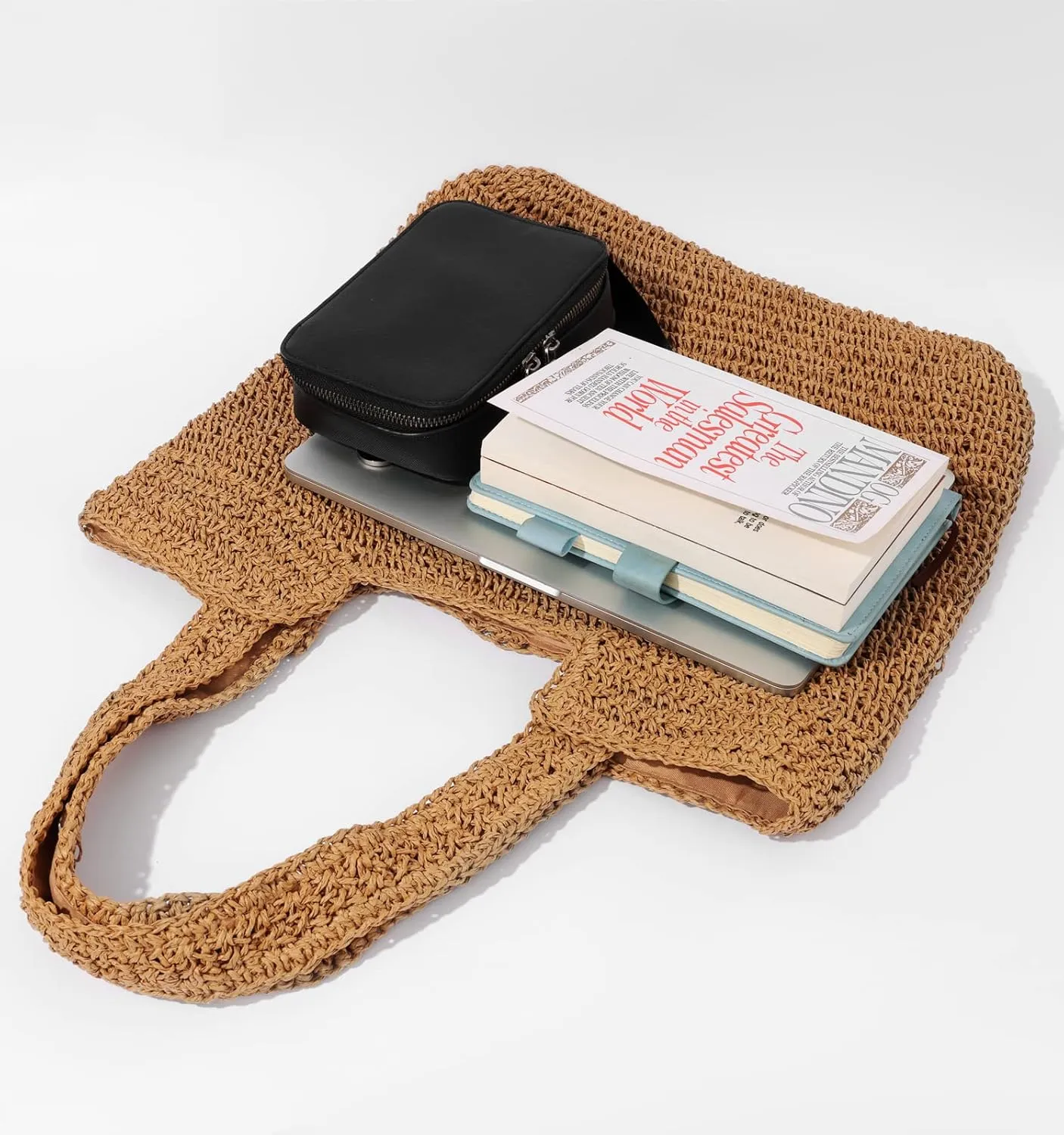Beach Bags for Women - Summer Soft Large Woven Shoulder Purse Handbag, Beach Tote Straw Bag for Summer Vacation