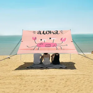 Beach Shade Tent with UPF50  UV Protection,Aloha Crabs Fun Lightweight Camping Sun Shelter for Outdoor,Camping Trips, Fishing, Backyard,Picnics,Easy Set Up and Carry 9x10.5 FT