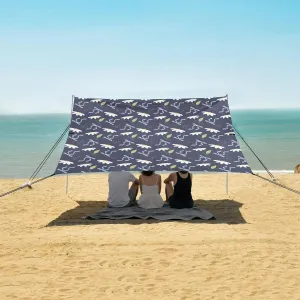 Beach Shade Tent with UPF50  UV Protection,Cute Daisy with Bows Lightweight Camping Sun Shelter for Outdoor,Camping Trips, Fishing, Backyard,Picnics,Easy Set Up and Carry 9x10.5 FT