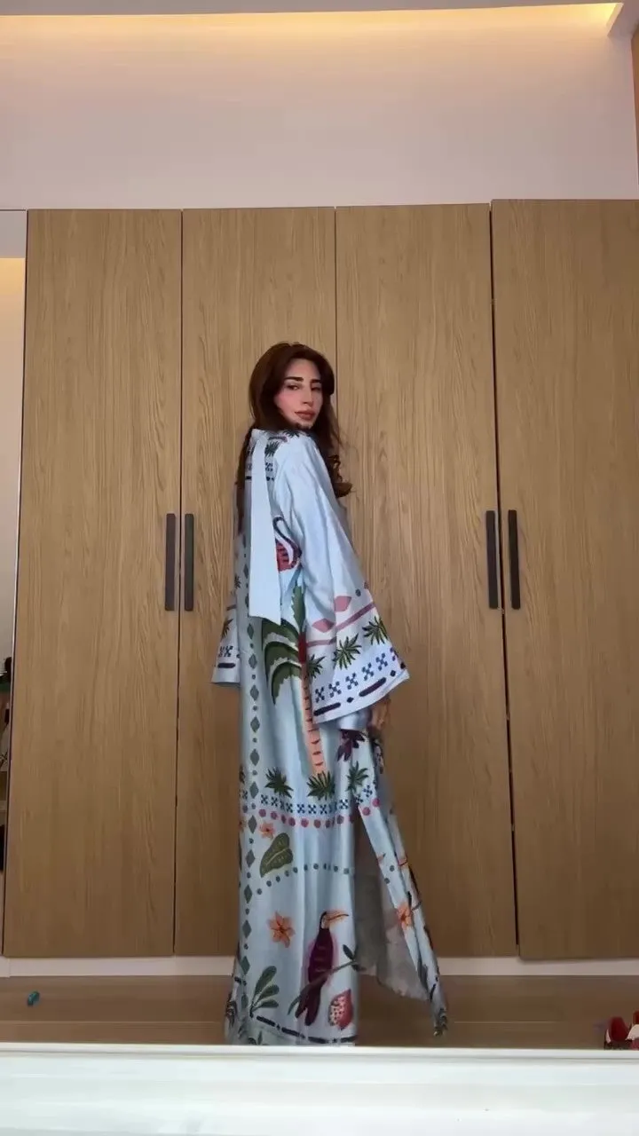 Beach Vacation Oversized Printed Robe