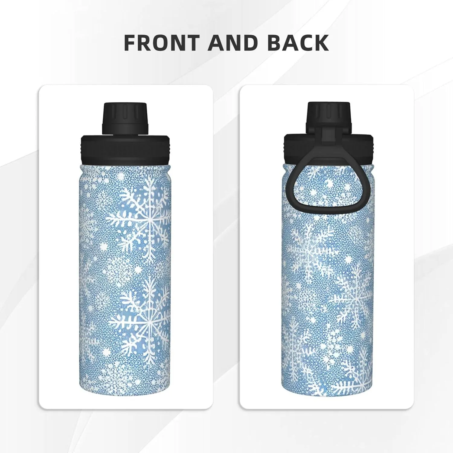 Beautiful Golden Mandala Circle Pattern pattern 18 oz Stainless Steel Water Bottle, Vacuum Insulated Double Walled Leak Proof Sports Water Bottle，Thermo Mug Keep Cold and Hot,Gold Black