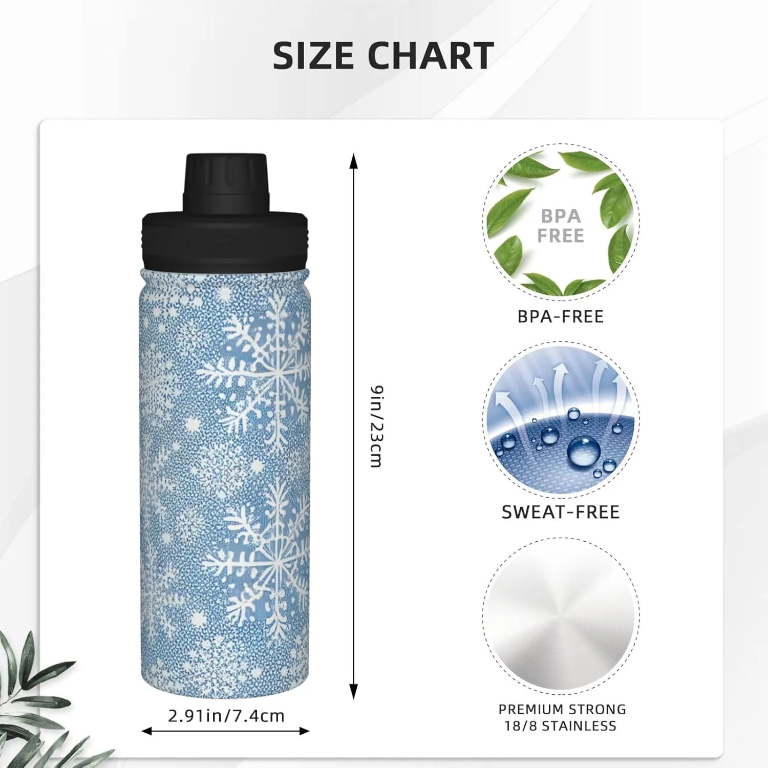 Beautiful Golden Mandala Circle Pattern pattern 18 oz Stainless Steel Water Bottle, Vacuum Insulated Double Walled Leak Proof Sports Water Bottle，Thermo Mug Keep Cold and Hot,Gold Black