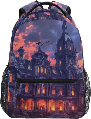 Beautiful Mansion Kids Travel Backpack for Boys Girls with Name Tag Slot, Large Capacity School Bag S