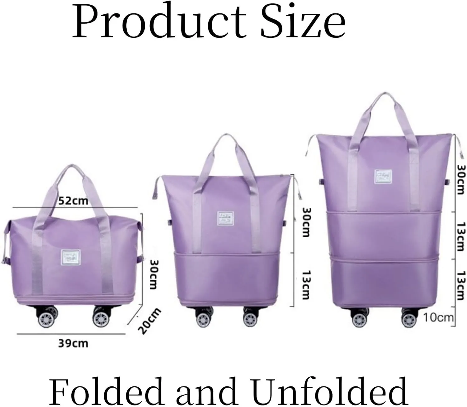 Beente Travel Bag With Wheels-2025 New Large Capacity Travel Bag-Universal Wheel Removable, Foldable Carry (Green)