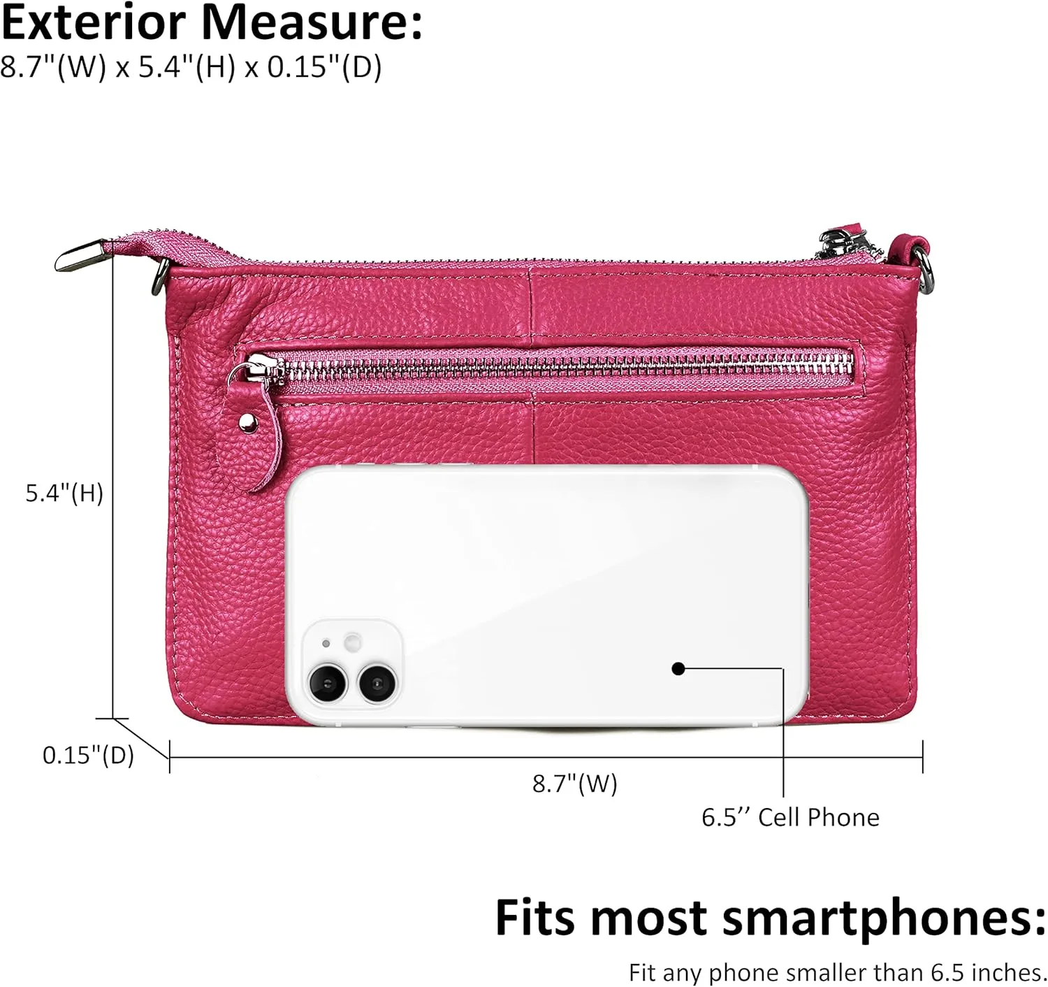 befen Genuine Leather Wristlet Clutch Wallet Purses Small Crossbody Bags for Women with RFID Blocking Card Slots